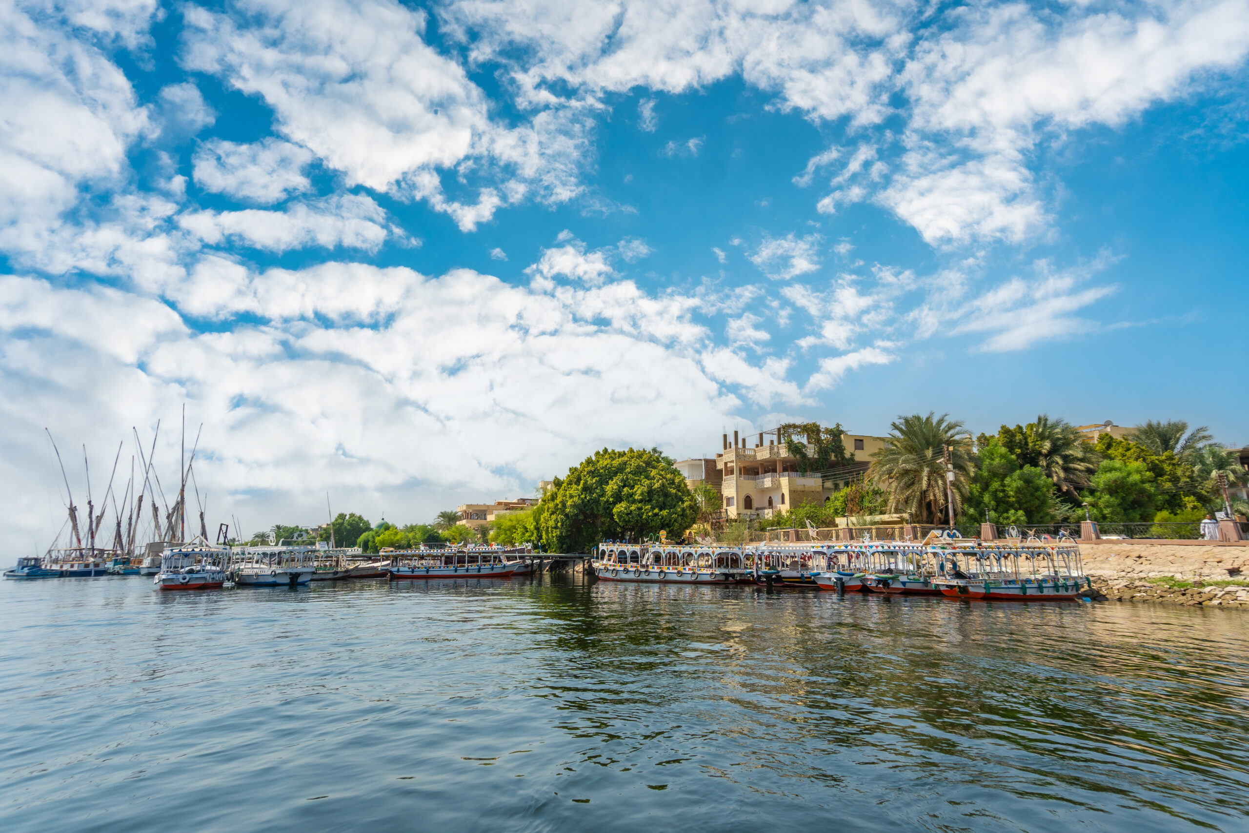 View of the surroundings of the city of Luxor from the Nile